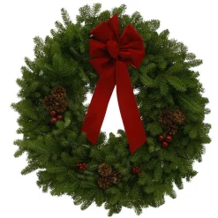 Christmas Greenery Worcester Wreath 30 In. Balsam Fir Classic Fresh Wreath : Multiple Ship Weeks Available