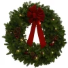 Christmas Greenery Worcester Wreath 24 In. Balsam Pre-Lit Classic Fresh Wreath With Red Velvet Bow : Multiple Ship Weeks Available -Christmas Lights Sales worcester wreath christmas wreaths lit 24cl wr 4 64 1000