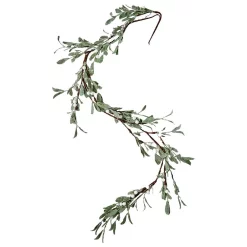 Christmas Greenery Worth Imports 4.25 Ft. Green Leaves And White Berries Garland