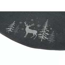 Christmas Tree Decorations Xia Home Fashions 56 In. Deer In Snowing Forest Round Christmas Tree Skirt In Dark Gray -Christmas Lights Sales xia home fashions christmas tree skirts collars xd1890556roundtsdarkgray 4f 1000