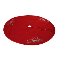 Christmas Tree Decorations Xia Home Fashions 56 In. Deer In Snowing Forest Round Christmas Tree Skirt In Red -Christmas Lights Sales xia home fashions christmas tree skirts collars xd1890556roundtsred 1f 1000