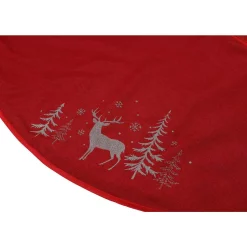 Christmas Tree Decorations Xia Home Fashions 56 In. Deer In Snowing Forest Round Christmas Tree Skirt In Red -Christmas Lights Sales xia home fashions christmas tree skirts collars xd1890556roundtsred 4f 1000