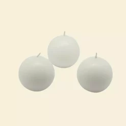 Indoor Christmas Decorations Zest Candle 2 In. White Ball Candles (Box Of 12)