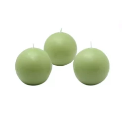 Indoor Christmas Decorations Zest Candle 2 In. Sage Green Ball Candles (12-Box)
