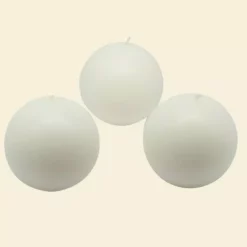 Indoor Christmas Decorations Zest Candle 3 In. White Ball Candles (6-Box)
