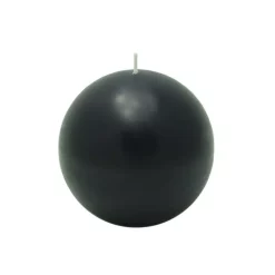 Indoor Christmas Decorations Zest Candle 4 In. Black Ball Candles (2-Box)
