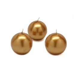 Indoor Christmas Decorations Zest Candle 2 In. Metallic Gold Ball Candles (12-Box)