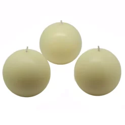Indoor Christmas Decorations Zest Candle 3 In. Ivory Ball Candles (6-Box)