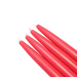 Indoor Christmas Decorations Zest Candle 6 In. Ruby Red Taper Candles (12-Set)
