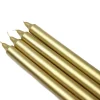 Indoor Christmas Decorations Zest Candle 10 In. Metallic Gold Straight Taper Candles (12-Set)