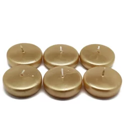 Indoor Christmas Decorations Zest Candle 2.25 In. Metallic Gold Floating Candles (24-Box)