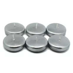 Indoor Christmas Decorations Zest Candle 2.25 In. Metallic Silver Floating Candles (24-Box)