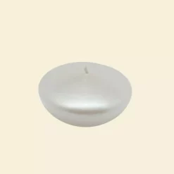 Indoor Christmas Decorations Zest Candle 3 In. Pearl White Floating Candles (Box Of 12)