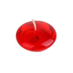 Indoor Christmas Decorations Zest Candle 3 In. Clear Red Gel Floating Candles (6-Box)