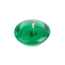 Indoor Christmas Decorations Zest Candle 3 In. Clear Hunter Green Gel Floating Candles (6-Box)