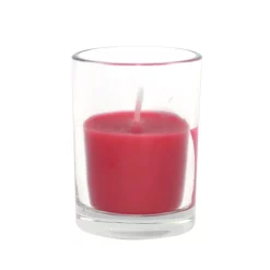 Indoor Christmas Decorations Zest Candle 2 In. Red Round Glass Votive Candles (12-Box)