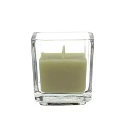 Indoor Christmas Decorations Zest Candle 2 In. Sage Green Square Glass Votive Candles (12-Box)